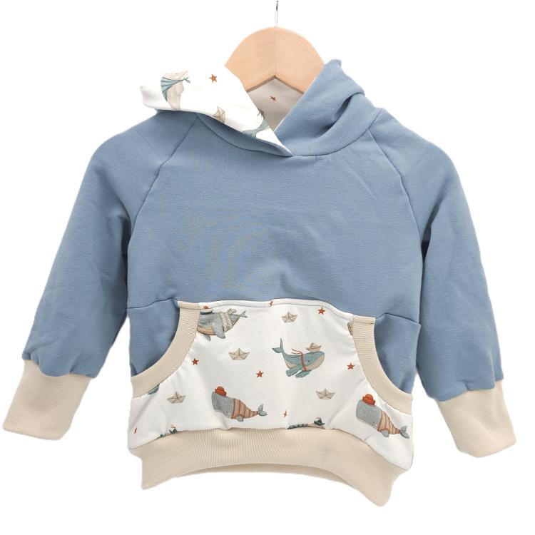 Hoodie [ Kids 1-7 Jahre ] Küstenkind Wale Schiffchen